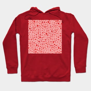 Red Handmade Brush Strokes Hoodie